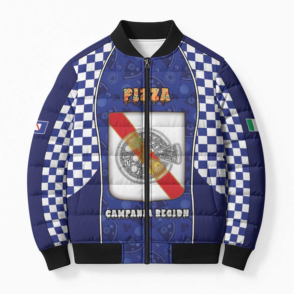 Personalized Italy Campania Bomber Puffer Jacket Pizza Foodie Pride - Wonder Print Shop