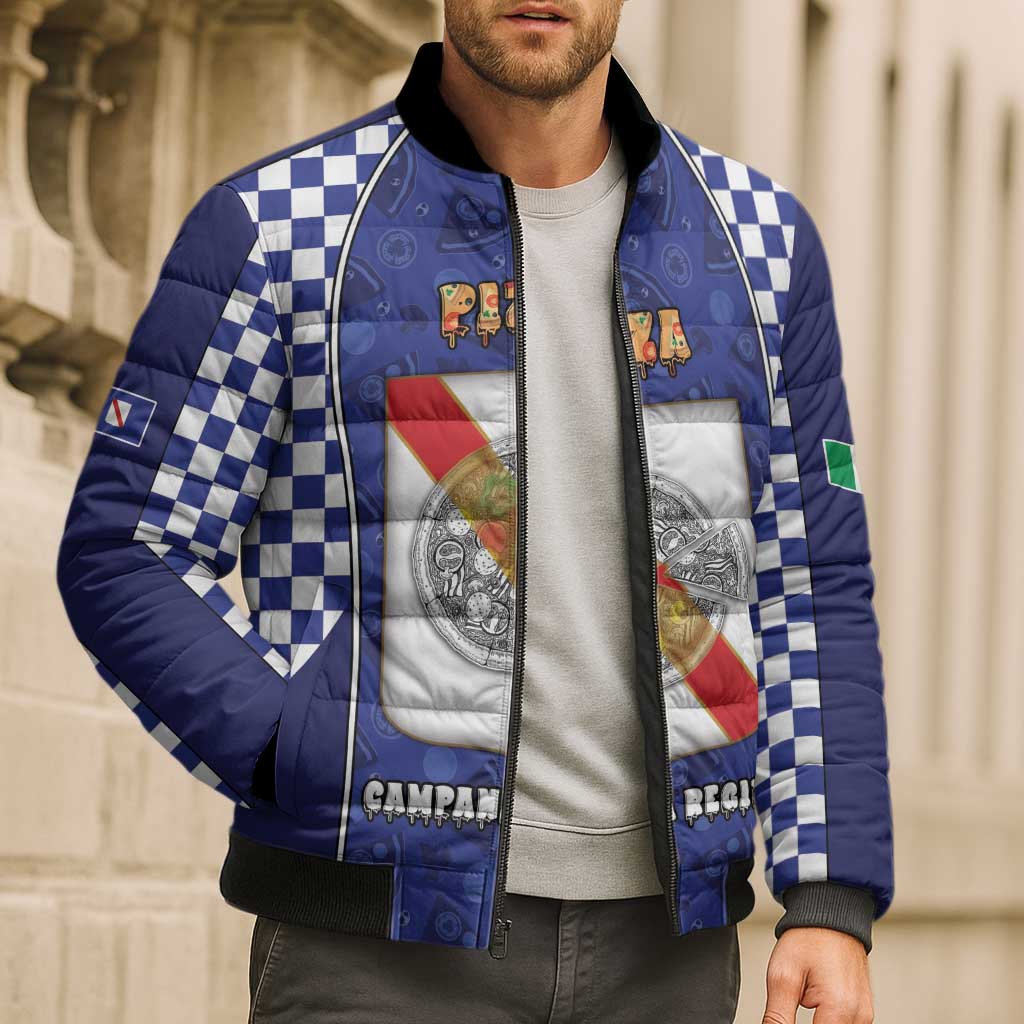 Personalized Italy Campania Bomber Puffer Jacket Pizza Foodie Pride - Wonder Print Shop