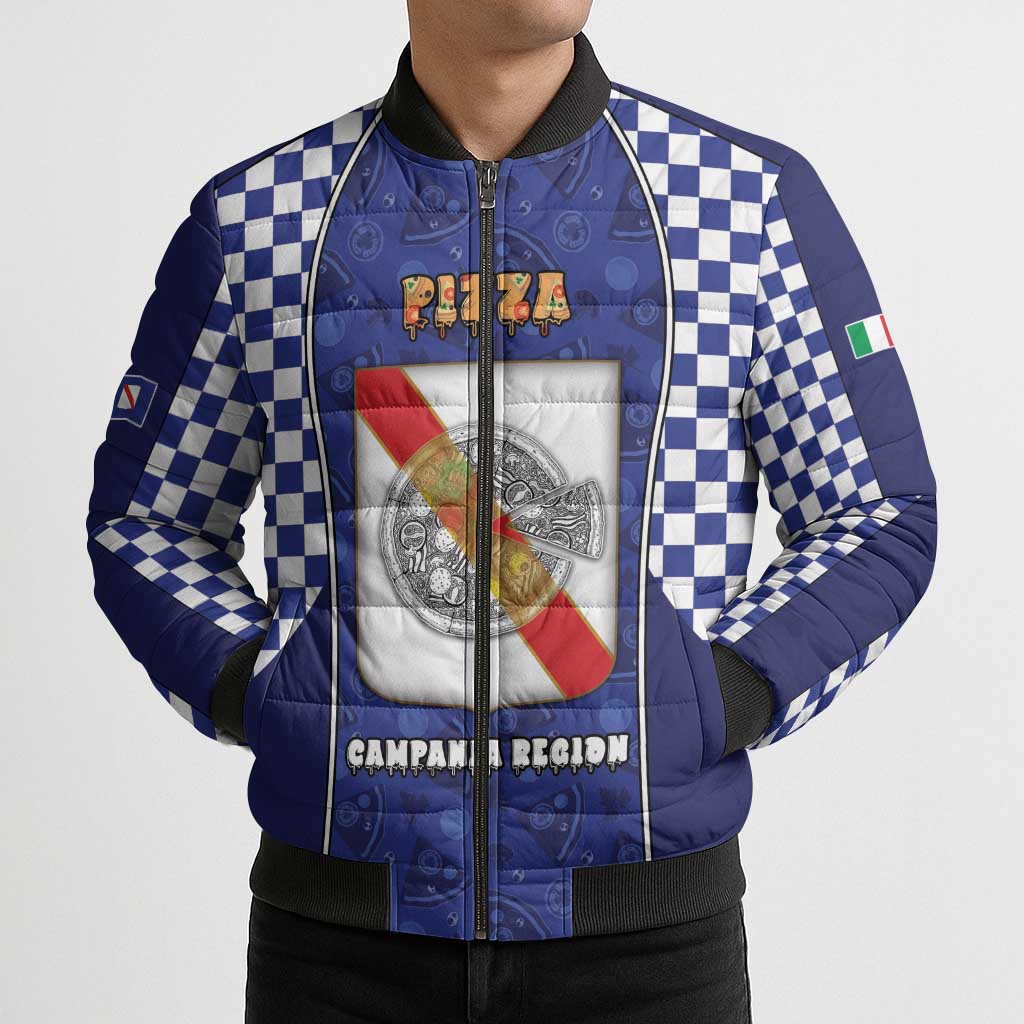 Personalized Italy Campania Bomber Puffer Jacket Pizza Foodie Pride - Wonder Print Shop