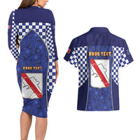 Personalized Italy Campania Couples Matching Long Sleeve Bodycon Dress and Hawaiian Shirt Pizza Foodie Pride - Wonder Print Shop