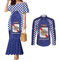 Personalized Italy Campania Couples Matching Mermaid Dress and Long Sleeve Button Shirt Pizza Foodie Pride - Wonder Print Shop