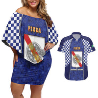 Personalized Italy Campania Couples Matching Off Shoulder Short Dress and Hawaiian Shirt Pizza Foodie Pride - Wonder Print Shop