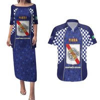 Personalized Italy Campania Couples Matching Puletasi and Hawaiian Shirt Pizza Foodie Pride - Wonder Print Shop