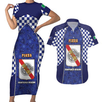 Personalized Italy Campania Couples Matching Short Sleeve Bodycon Dress and Hawaiian Shirt Pizza Foodie Pride - Wonder Print Shop