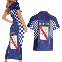 Personalized Italy Campania Couples Matching Short Sleeve Bodycon Dress and Hawaiian Shirt Pizza Foodie Pride - Wonder Print Shop