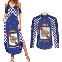 Personalized Italy Campania Couples Matching Summer Maxi Dress and Long Sleeve Button Shirt Pizza Foodie Pride - Wonder Print Shop