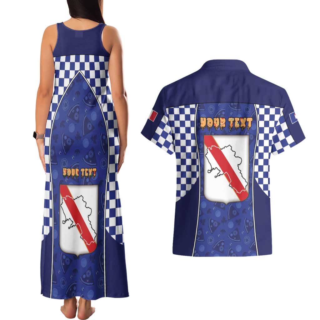 Personalized Italy Campania Couples Matching Tank Maxi Dress and Hawaiian Shirt Pizza Foodie Pride - Wonder Print Shop