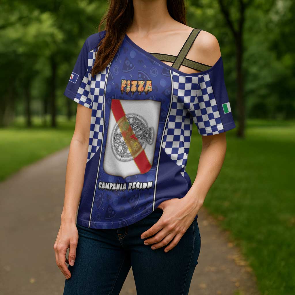 Personalized Italy Campania Cross Shoulder Shirt Pizza Foodie Pride - Wonder Print Shop