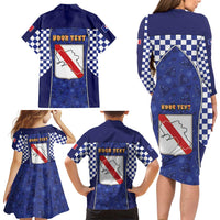 Personalized Italy Campania Family Matching Long Sleeve Bodycon Dress and Hawaiian Shirt Pizza Foodie Pride - Wonder Print Shop
