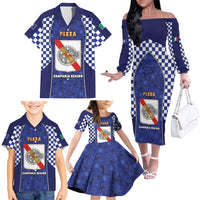 Personalized Italy Campania Family Matching Off The Shoulder Long Sleeve Dress and Hawaiian Shirt Pizza Foodie Pride - Wonder Print Shop