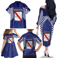 Personalized Italy Campania Family Matching Off The Shoulder Long Sleeve Dress and Hawaiian Shirt Pizza Foodie Pride - Wonder Print Shop