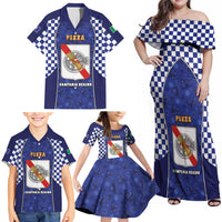 Personalized Italy Campania Family Matching Off Shoulder Maxi Dress and Hawaiian Shirt Pizza Foodie Pride - Wonder Print Shop