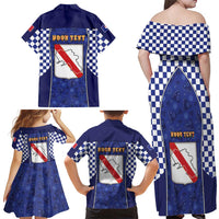 Personalized Italy Campania Family Matching Off Shoulder Maxi Dress and Hawaiian Shirt Pizza Foodie Pride - Wonder Print Shop