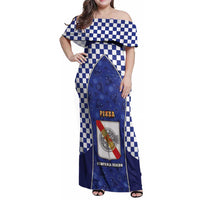 Personalized Italy Campania Family Matching Off Shoulder Maxi Dress and Hawaiian Shirt Pizza Foodie Pride - Wonder Print Shop