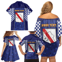 Personalized Italy Campania Family Matching Off Shoulder Short Dress and Hawaiian Shirt Pizza Foodie Pride - Wonder Print Shop