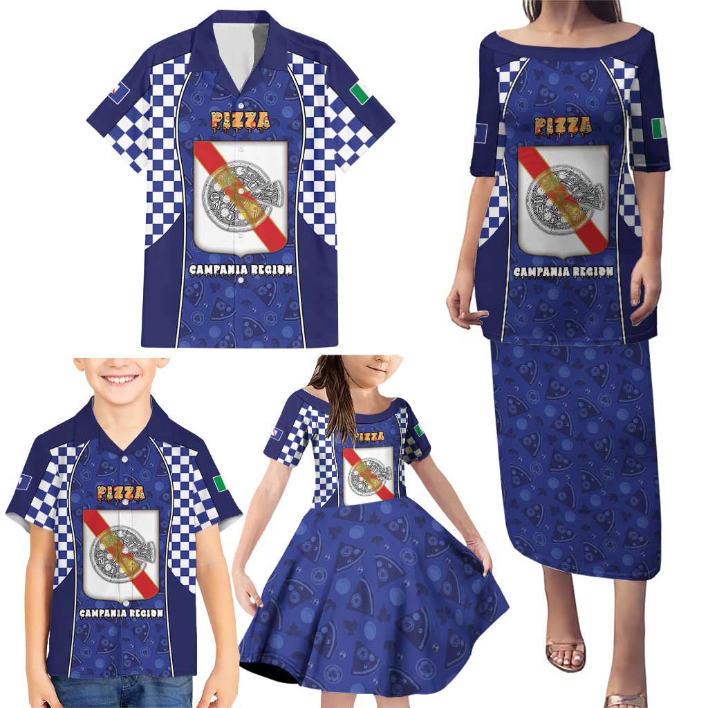 Personalized Italy Campania Family Matching Puletasi and Hawaiian Shirt Pizza Foodie Pride - Wonder Print Shop