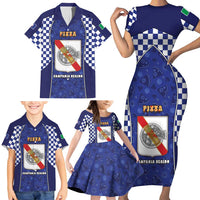 Personalized Italy Campania Family Matching Short Sleeve Bodycon Dress and Hawaiian Shirt Pizza Foodie Pride - Wonder Print Shop