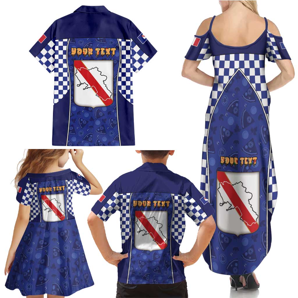 Personalized Italy Campania Family Matching Summer Maxi Dress and Hawaiian Shirt Pizza Foodie Pride - Wonder Print Shop