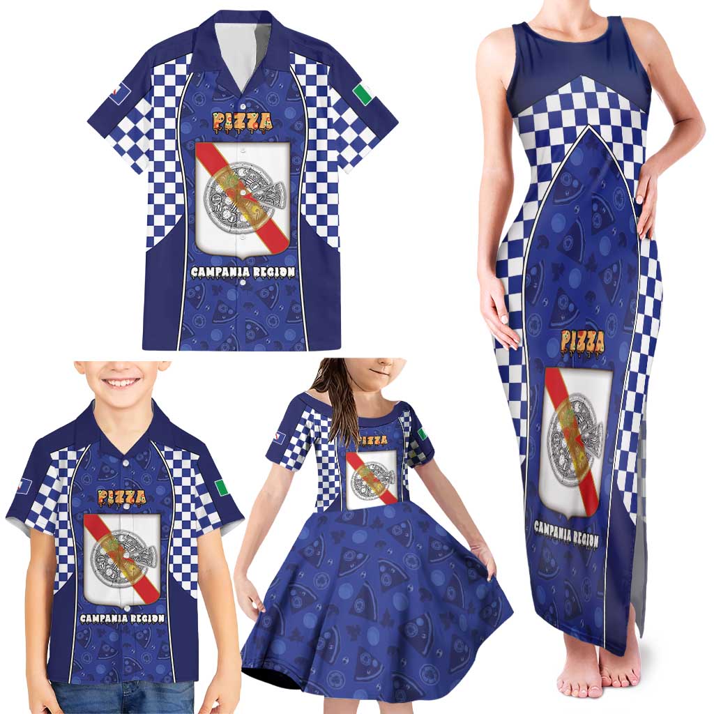 Personalized Italy Campania Family Matching Tank Maxi Dress and Hawaiian Shirt Pizza Foodie Pride - Wonder Print Shop