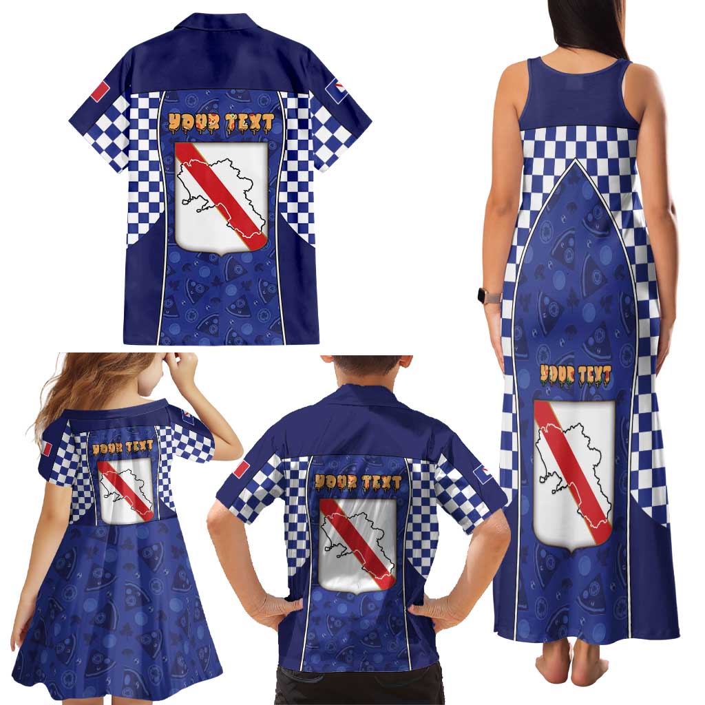 Personalized Italy Campania Family Matching Tank Maxi Dress and Hawaiian Shirt Pizza Foodie Pride - Wonder Print Shop