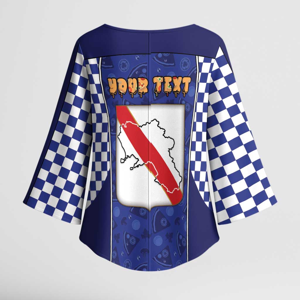 Personalized Italy Campania Kimono Sleeve Blouse Pizza Foodie Pride - Wonder Print Shop