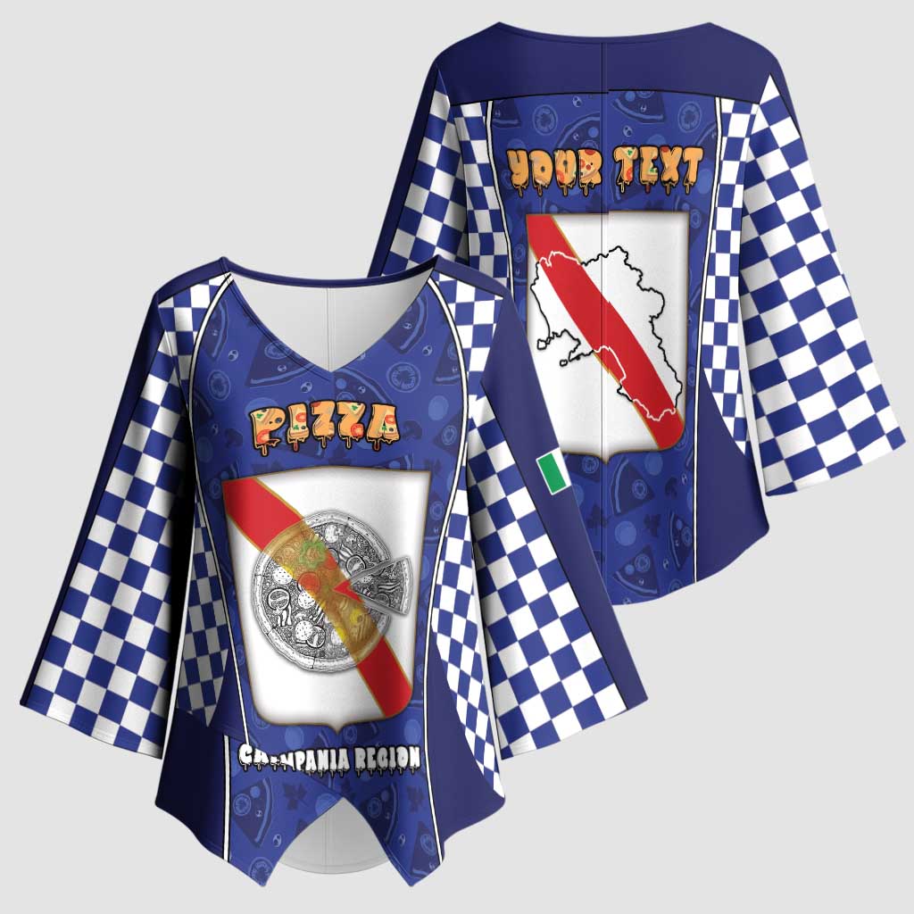 Personalized Italy Campania Kimono Sleeve Blouse Pizza Foodie Pride - Wonder Print Shop