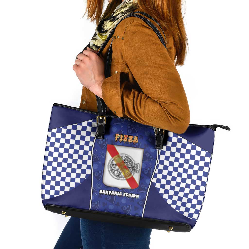 Italy Campania Leather Tote Bag Pizza Foodie Pride - Wonder Print Shop