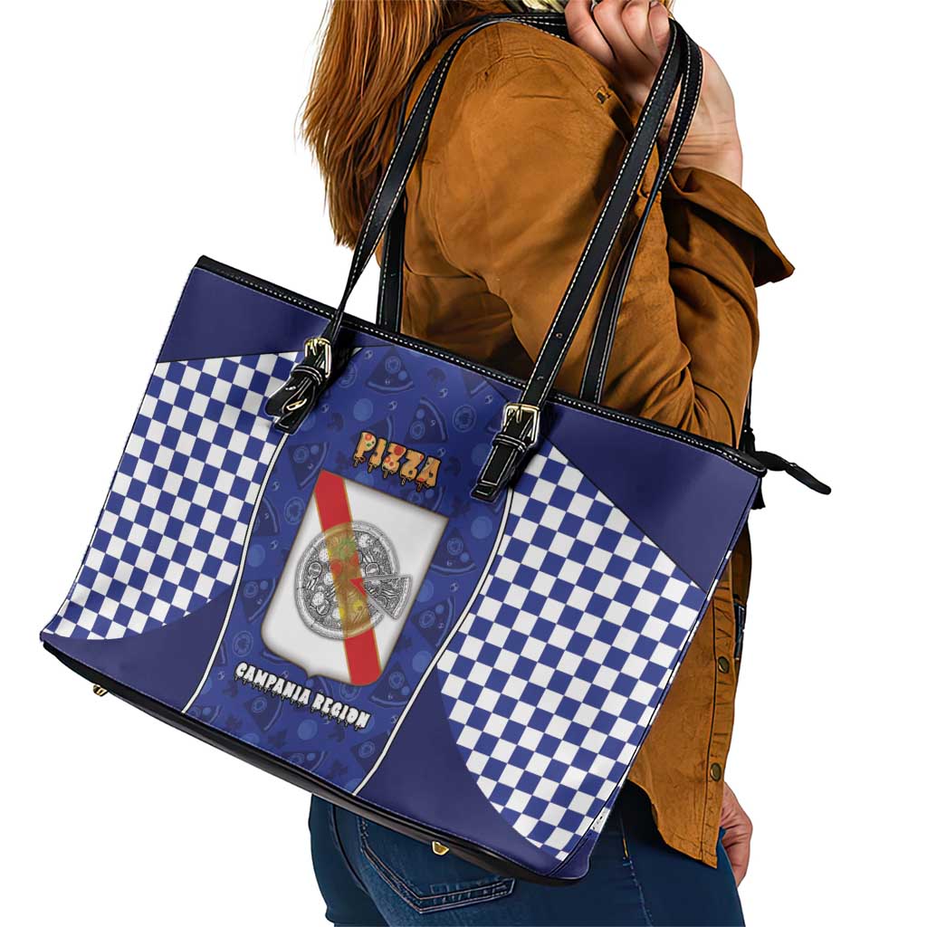 Italy Campania Leather Tote Bag Pizza Foodie Pride - Wonder Print Shop