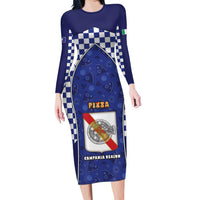 Personalized Italy Campania Long Sleeve Bodycon Dress Pizza Foodie Pride - Wonder Print Shop