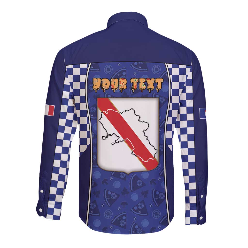 Personalized Italy Campania Long Sleeve Button Shirt Pizza Foodie Pride - Wonder Print Shop
