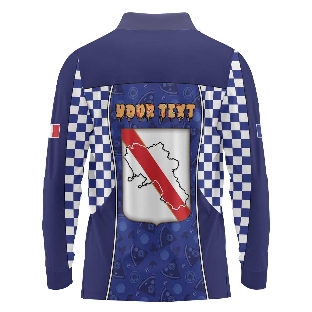 Personalized Italy Campania Long Sleeve Polo Shirt Pizza Foodie Pride - Wonder Print Shop