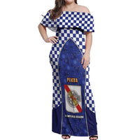 Personalized Italy Campania Off Shoulder Maxi Dress Pizza Foodie Pride - Wonder Print Shop