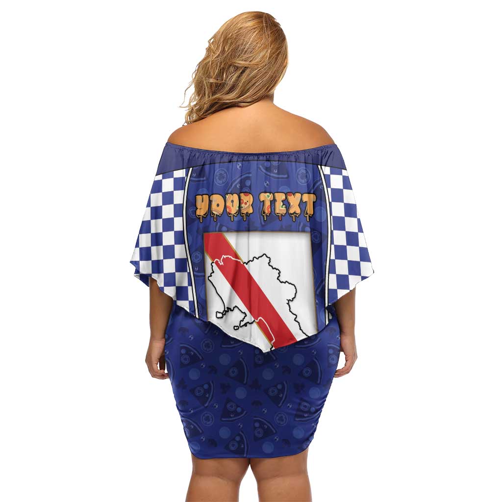 Personalized Italy Campania Off Shoulder Short Dress Pizza Foodie Pride - Wonder Print Shop