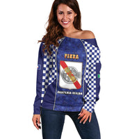 Personalized Italy Campania Off Shoulder Sweater Pizza Foodie Pride - Wonder Print Shop