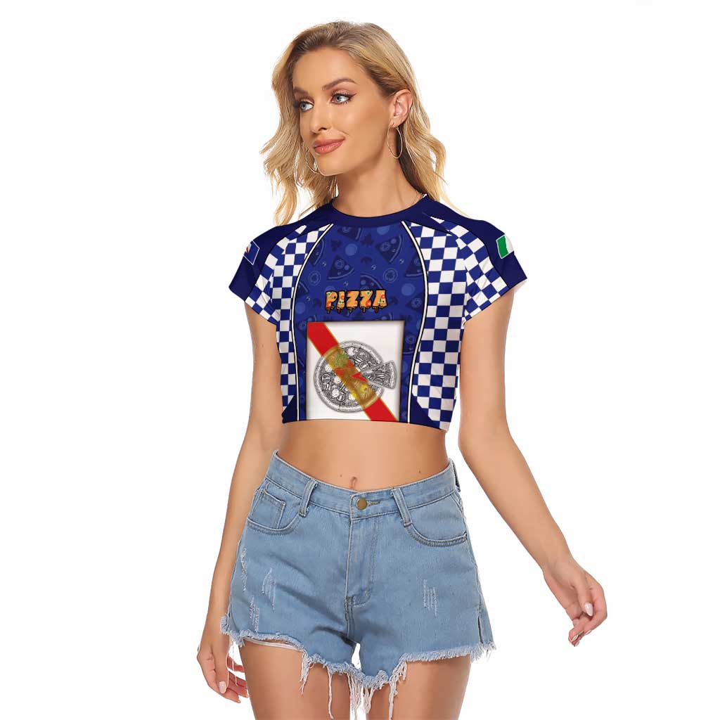 Personalized Italy Campania Raglan Cropped T Shirt Pizza Foodie Pride - Wonder Print Shop