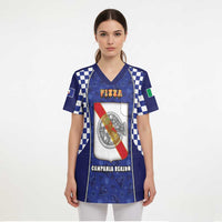Personalized Italy Campania Scrub Top Pizza Foodie Pride - Wonder Print Shop