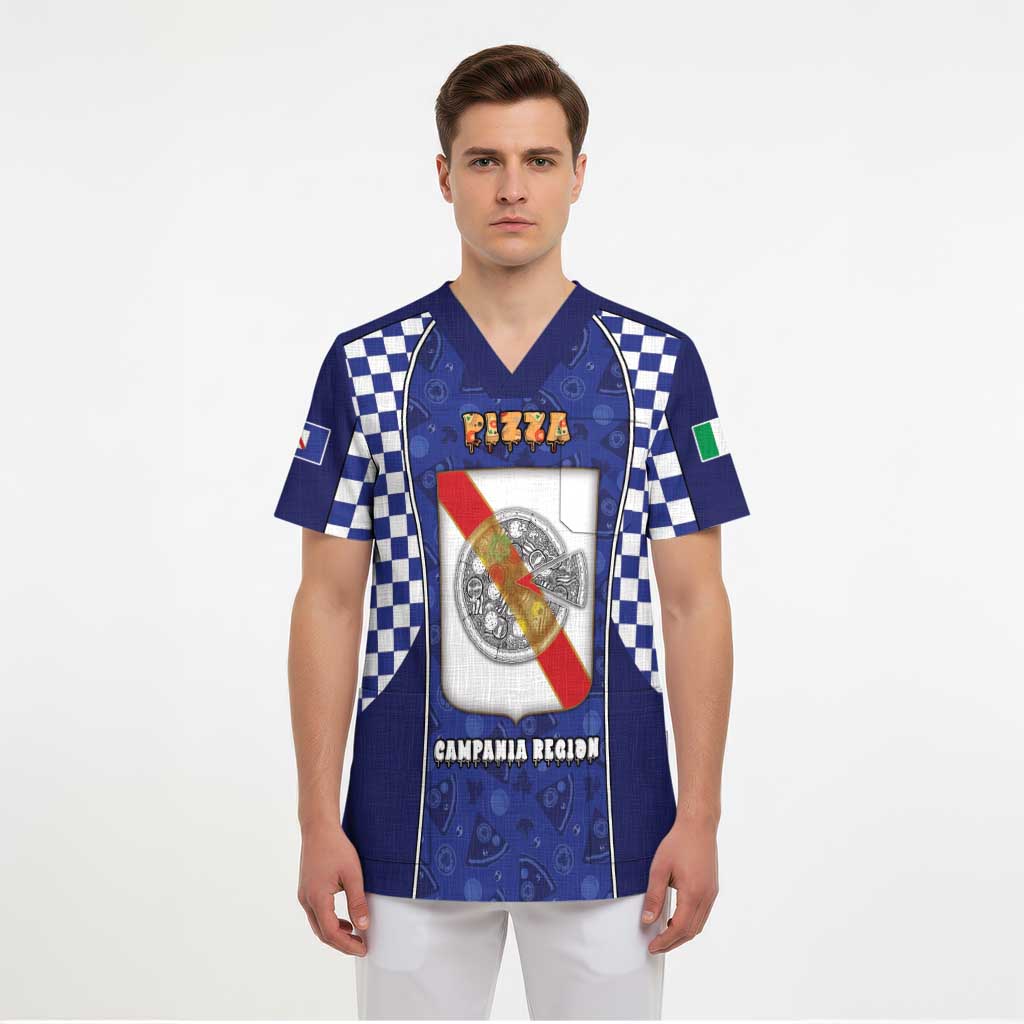 Personalized Italy Campania Scrub Top Pizza Foodie Pride - Wonder Print Shop