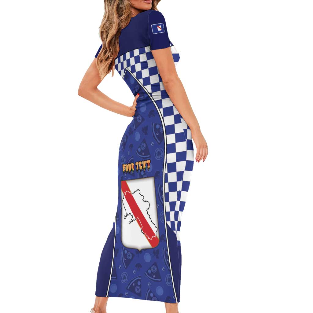 Personalized Italy Campania Short Sleeve Bodycon Dress Pizza Foodie Pride - Wonder Print Shop