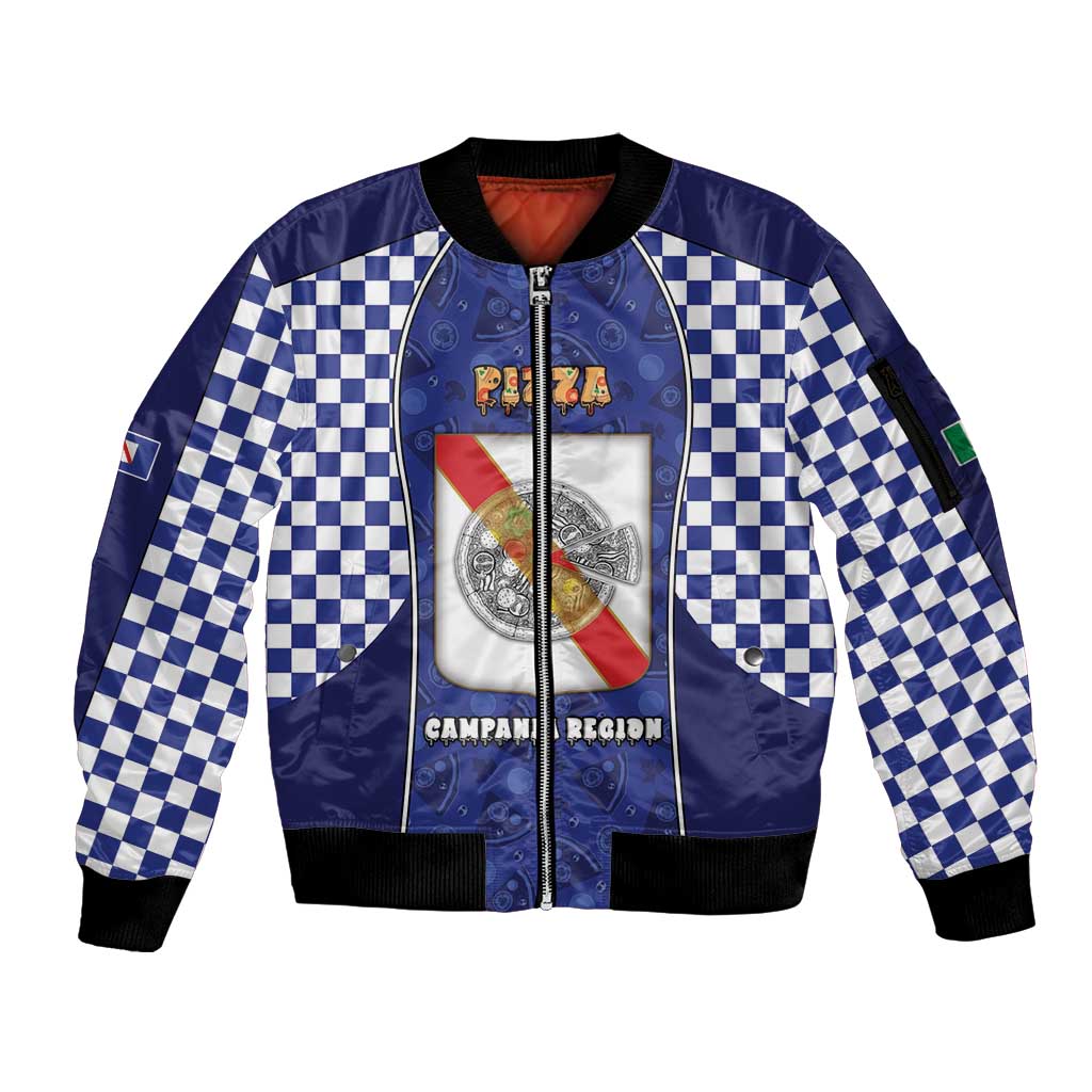 Personalized Italy Campania Sleeve Zip Bomber Jacket Pizza Foodie Pride - Wonder Print Shop