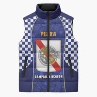 Personalized Italy Campania Sleeveless Puffer Jacket Pizza Foodie Pride - Wonder Print Shop
