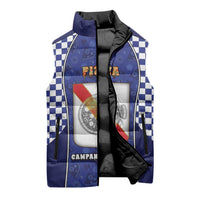 Personalized Italy Campania Sleeveless Puffer Jacket Pizza Foodie Pride - Wonder Print Shop