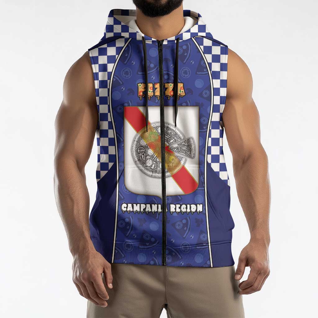 Personalized Italy Campania Sleeveless Zip Hoodie Pizza Foodie Pride - Wonder Print Shop