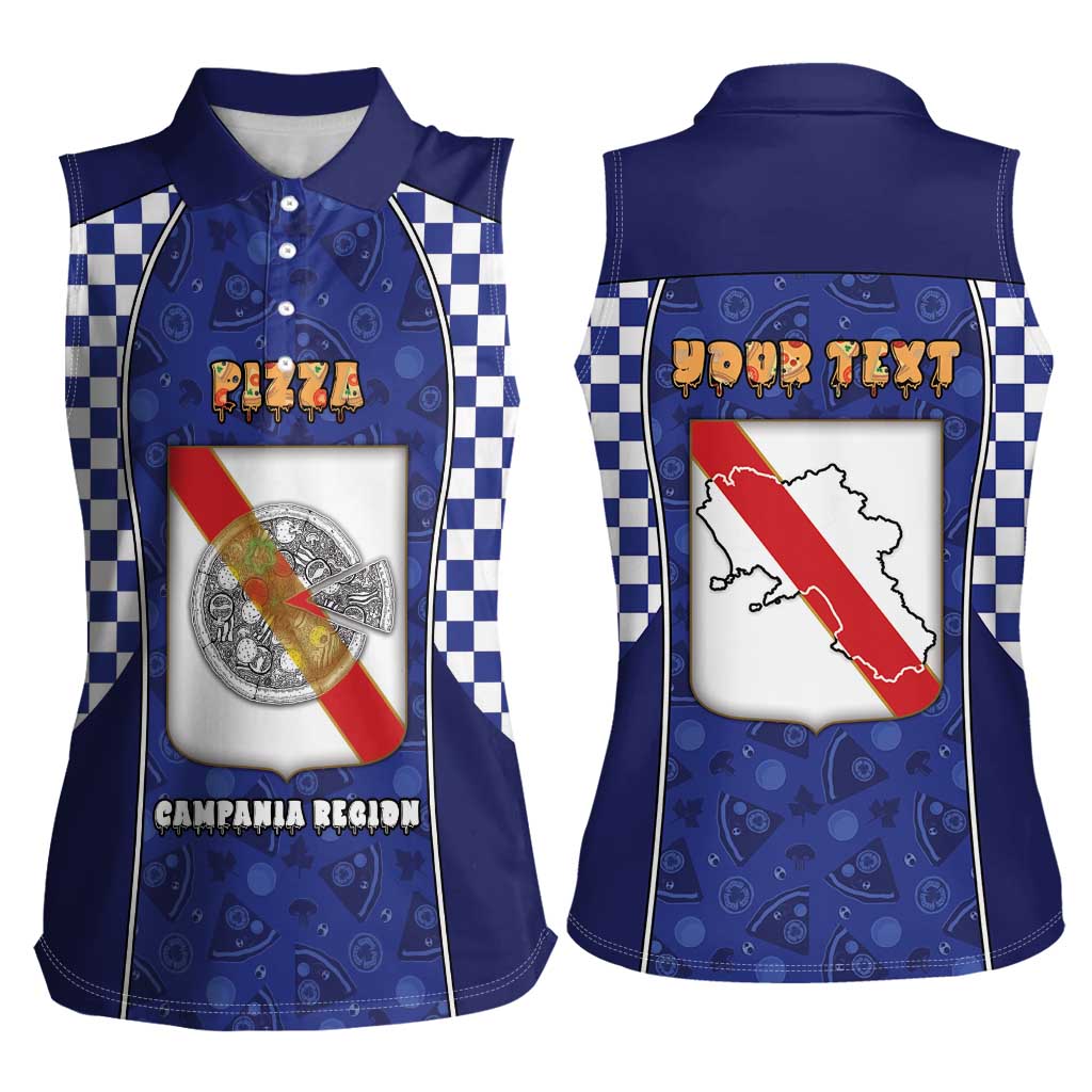 Personalized Italy Campania Women Sleeveless Polo Shirt Pizza Foodie Pride - Wonder Print Shop