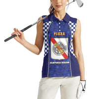 Personalized Italy Campania Women Sleeveless Polo Shirt Pizza Foodie Pride - Wonder Print Shop