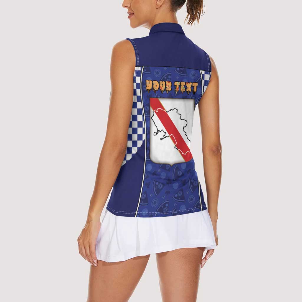 Personalized Italy Campania Women Sleeveless Polo Shirt Pizza Foodie Pride - Wonder Print Shop