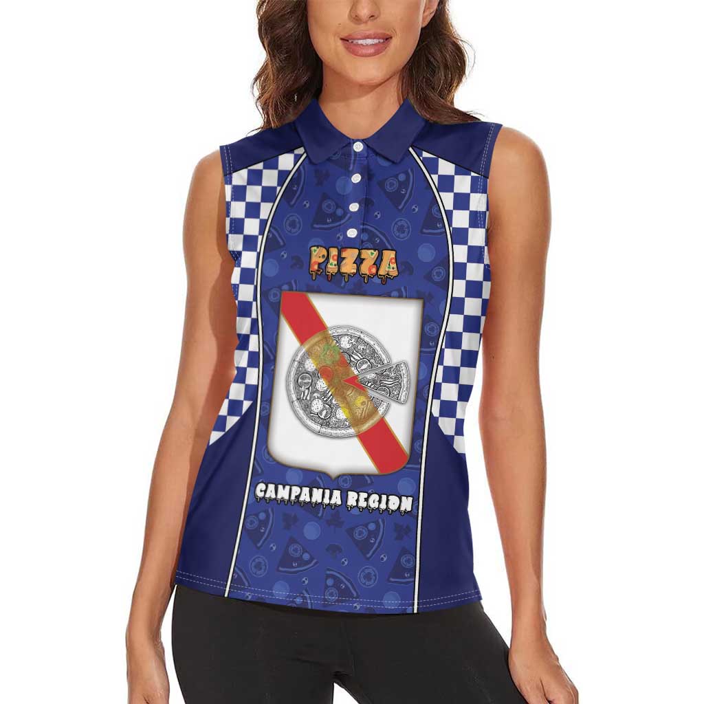 Personalized Italy Campania Women Sleeveless Polo Shirt Pizza Foodie Pride - Wonder Print Shop
