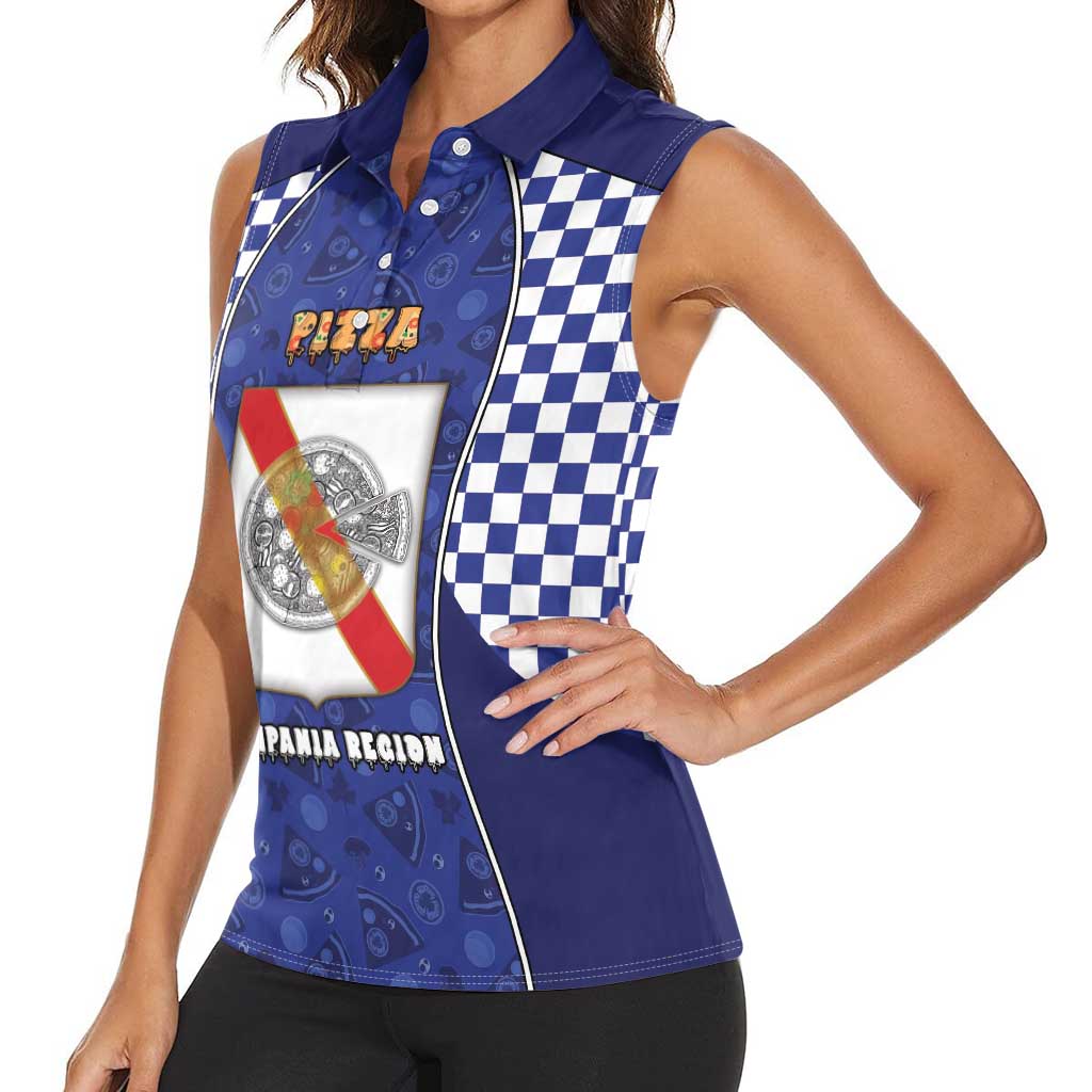 Personalized Italy Campania Women Sleeveless Polo Shirt Pizza Foodie Pride - Wonder Print Shop