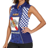 Personalized Italy Campania Women Sleeveless Polo Shirt Pizza Foodie Pride - Wonder Print Shop