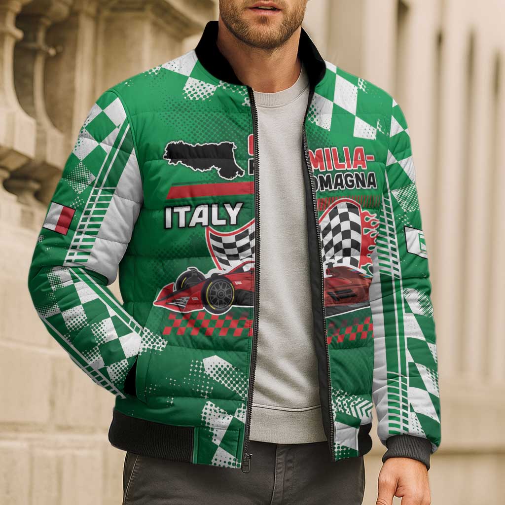 Custom Italy Emilia-Romagna Bomber Puffer Jacket Italian Race Circuit - Wonder Print Shop
