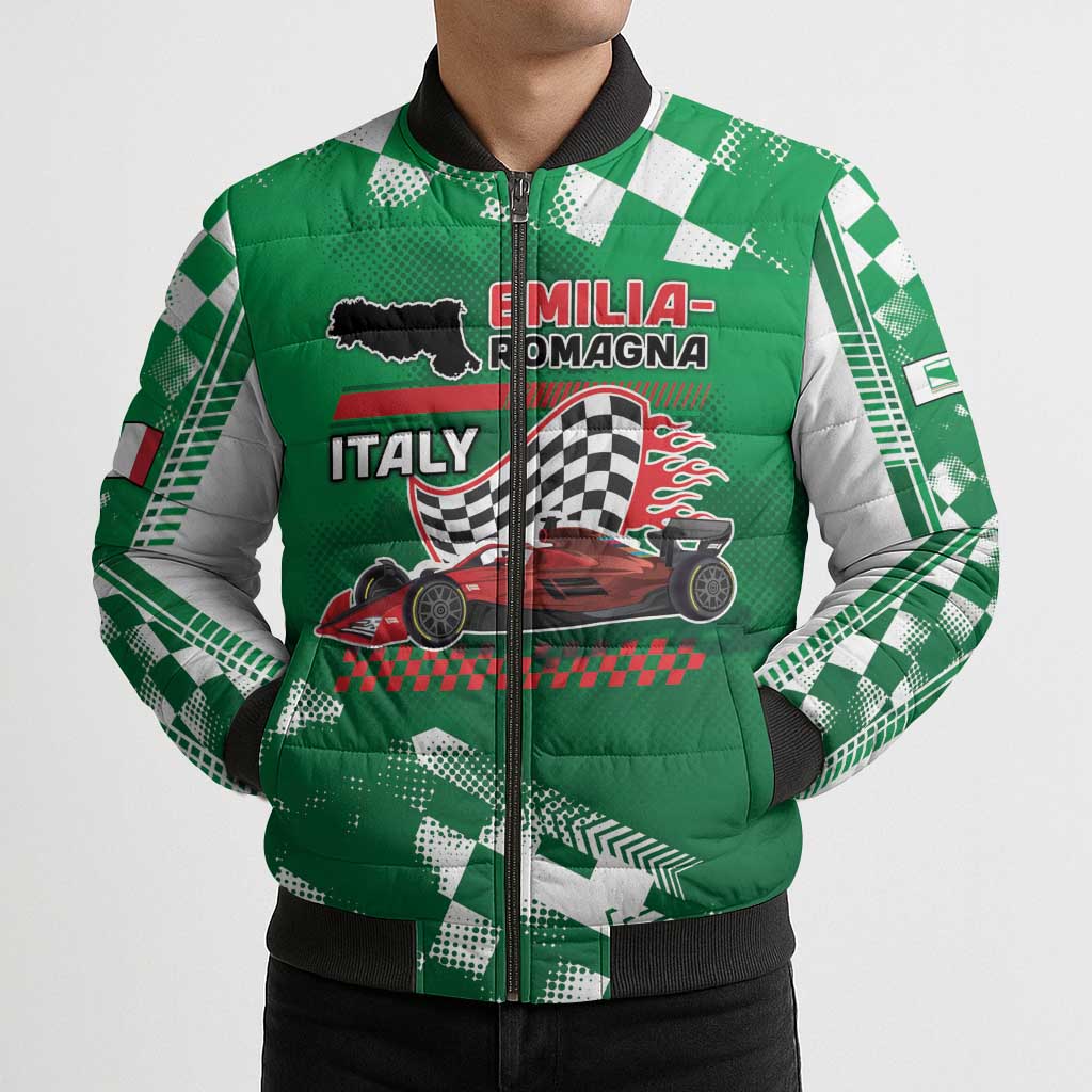Custom Italy Emilia-Romagna Bomber Puffer Jacket Italian Race Circuit - Wonder Print Shop